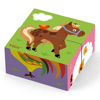 Cube puzzle - farm animals - 4 pieces
